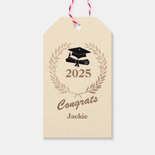 Étiquettes-cadeau Moderne Simple Personnalisé Année et Nom Graduatio