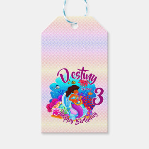 Étiquettes-cadeau Modifier le nom d'âge Mermaid Anniversaire Fête