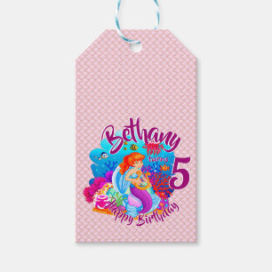 Étiquettes-cadeau Modifier le nom d'âge Mermaid Anniversaire Fête Pe