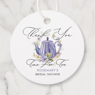 Étiquettes Cadeau Moment du thé Téapot violet Shower de mariage