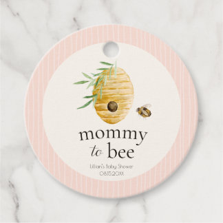 Étiquettes Cadeau Mommy To Bee Blush Pink Girl Bee Baby Shower 