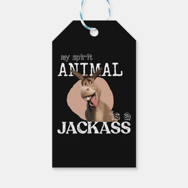 Étiquettes-cadeau Mon animal d'esprit est un gros cul (Devant)