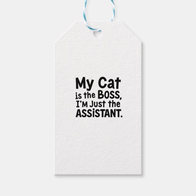 Étiquettes-cadeau Mon chat est le patron (Devant)