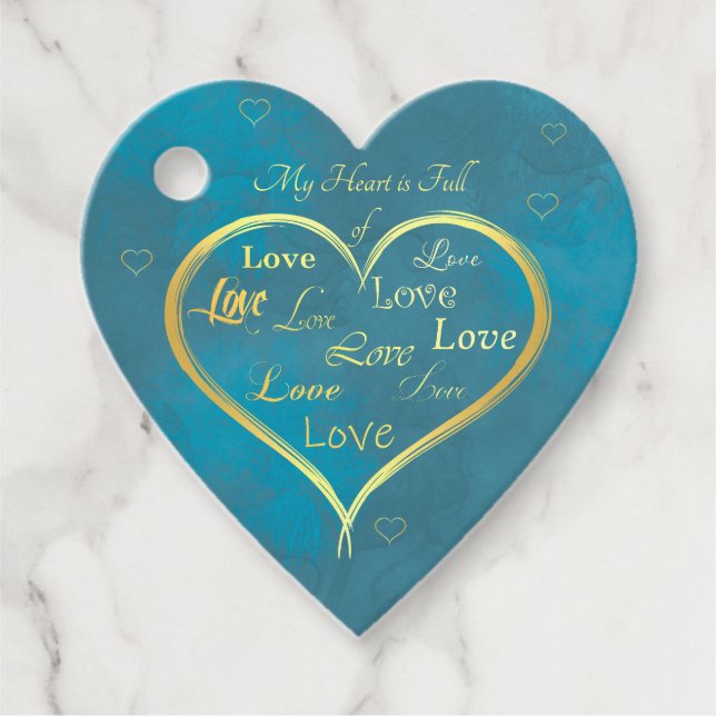 Étiquettes Cadeau Mon coeur est plein d'amour, (Devant)