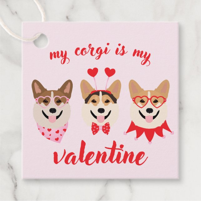 Étiquettes Cadeau Mon Corgi est ma Saint Valentin (Devant)
