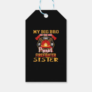 Étiquettes-cadeau Mon Gros Bro A Votre Fier Fier Soeur Pompier