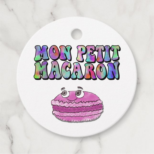 Étiquettes Cadeau Mon Petit Macaron Retro Tie Dye Texte Super (Devant)