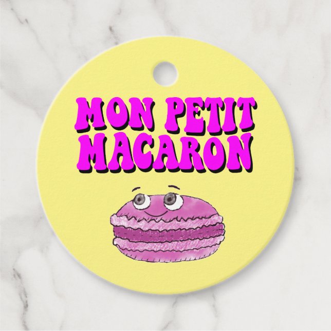Étiquettes Cadeau Mon Petit Macaron Texte Super rétro (Devant)