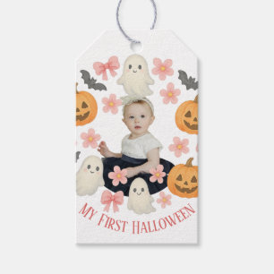 Étiquettes-cadeau Mon premier Halloween Couronne de citrouille et