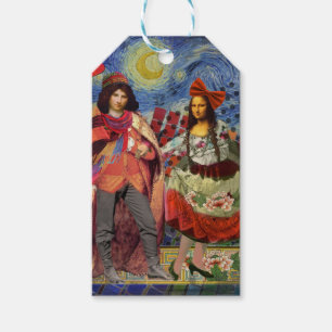 Étiquettes-cadeau Mona Lisa Romantique Drôle Coloré Travail d'Art