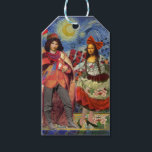 Étiquettes-cadeau Mona Lisa Romantique Drôle Illustration Colorée<br><div class="desc">Cette merveilleuse invitation reprend des éléments de la Joconde et de la Nuit étoilée de Van Gogh pour créer un thème de papeterie de mariage exceptionnellement unique et fantaisiste pour une invitation, un remerciement, un numéro de table, et plus encore ! La Joconde - Cette image représente la Joconde avec...</div>