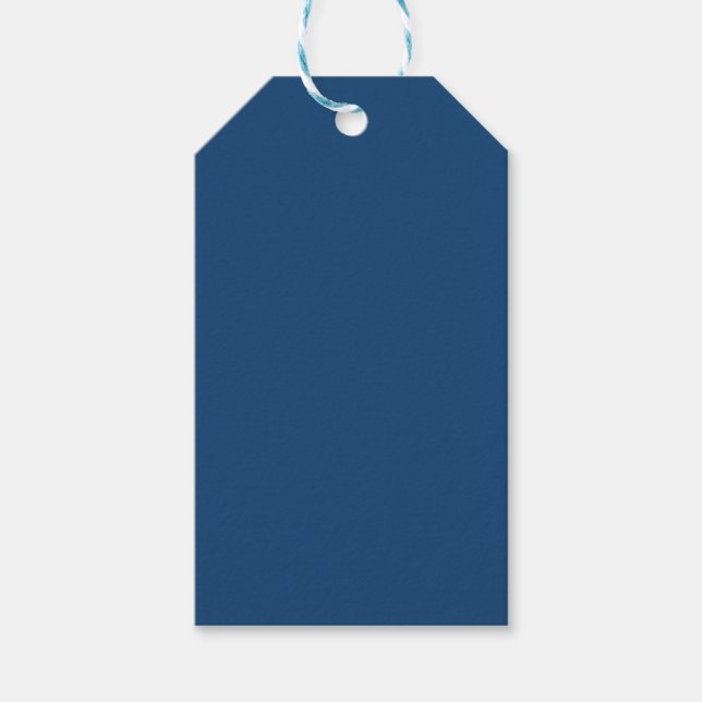 Étiquettes-cadeau Monaco Noble bleu uni (Devant)