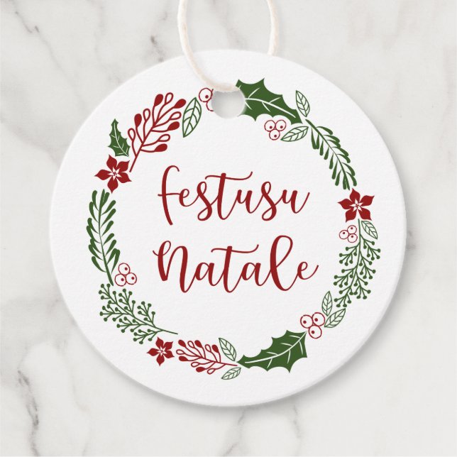 Étiquettes Cadeau Monégasque Monaco Joyeux Noël, Custom (Devant)