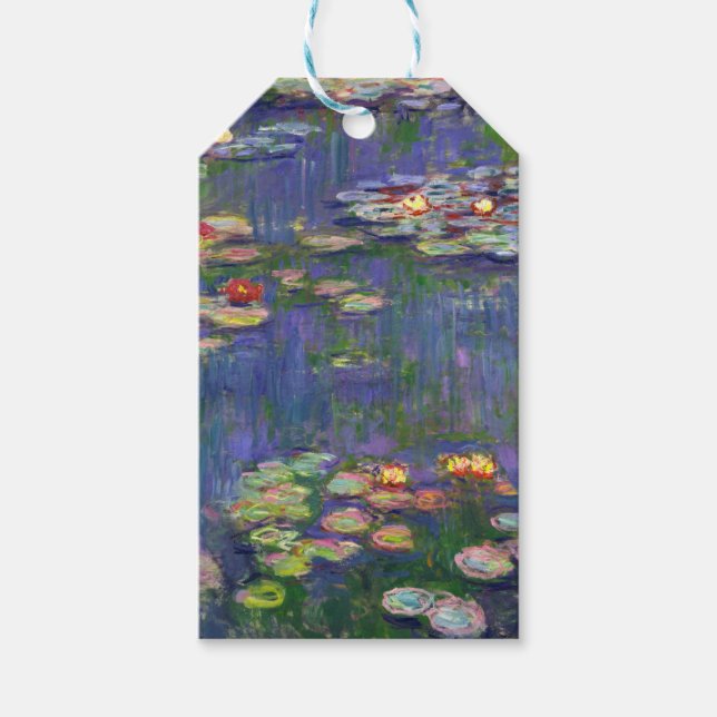 Étiquettes-cadeau Monet Water Lilies Chef-d'oeuvre Peinture (Devant)