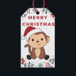 Étiquettes-cadeau Monkey Christmas Snow Winter Animals Monkeys Gift<br><div class="desc">The monkey for Christmas with fairy lights. Funny animals with gifts and snow for the holidays. Also funny for christmas in July. Monkeys are cute animals and perfect for Christmas.</div>
