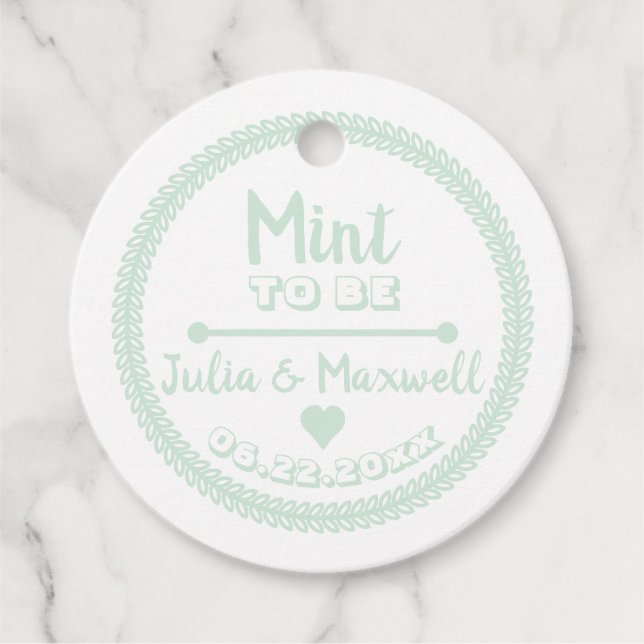 Étiquettes Cadeau Monnaie à citer - Mariage photo vert Mint (Devant)
