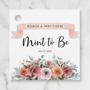 Étiquettes Cadeau Monnaie à être, Pêche, Blush, Mariage Floral de me