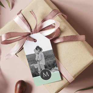 Étiquettes-cadeau Monnaie Pastel minimaliste Nom et photo personnali