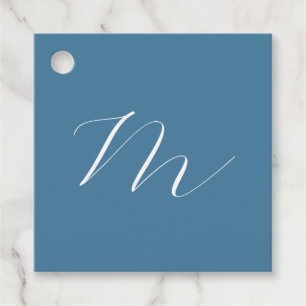 Étiquettes Cadeau Monogram Solide Blue Pastel Minimaliste Profession