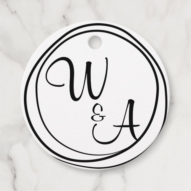 Étiquettes Cadeau Monograma com duas letras (Devant)