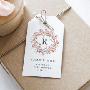 Étiquettes-cadeau Monogramme baby shower merci