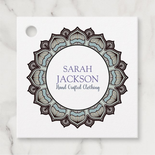 Étiquettes Cadeau Monogramme Blue produit de concepteur de vêtements (Devant)