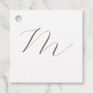 Étiquettes Cadeau Monogramme calligraphie Plaque unique moderne