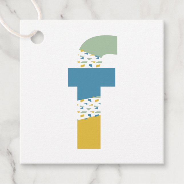 Étiquettes Cadeau Monogramme de lettre F abstrait moderne personnali (Devant)