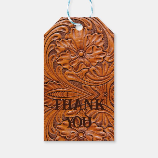 Étiquettes-cadeau monogramme de mariage campagnard occidental rustiq (Devant)