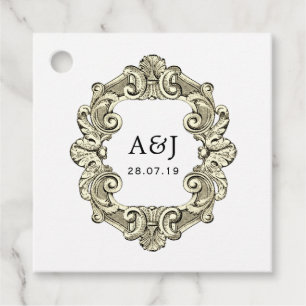 Étiquettes Cadeau Monogramme de Mariage nautique vintage