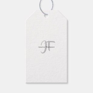 Étiquettes-cadeau Monogramme de nom professionnel élégant moderne
