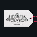 Étiquettes-cadeau Monogramme de Peacocks vintages<br><div class="desc">Peacocks vintage avec Monogram Invitations personnalisables et accessoires avec une image stylisée vintage d'un Peacocks avec Monogram. Vous pouvez facilement modifier ces produits en ajoutant des champs de texte, en supprimant des champs de texte existants, en modifiant des images de conception ou en ajoutant des images supplémentaires de votre choix....</div>