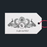 Étiquettes-cadeau Monogramme de Peacocks vintages<br><div class="desc">Peacocks vintage avec Monogram Invitations personnalisables et accessoires avec une image stylisée vintage d'un Peacocks avec Monogram. Vous pouvez facilement modifier ces produits en ajoutant des champs de texte, en supprimant des champs de texte existants, en modifiant des images de conception ou en ajoutant des images supplémentaires de votre choix....</div>