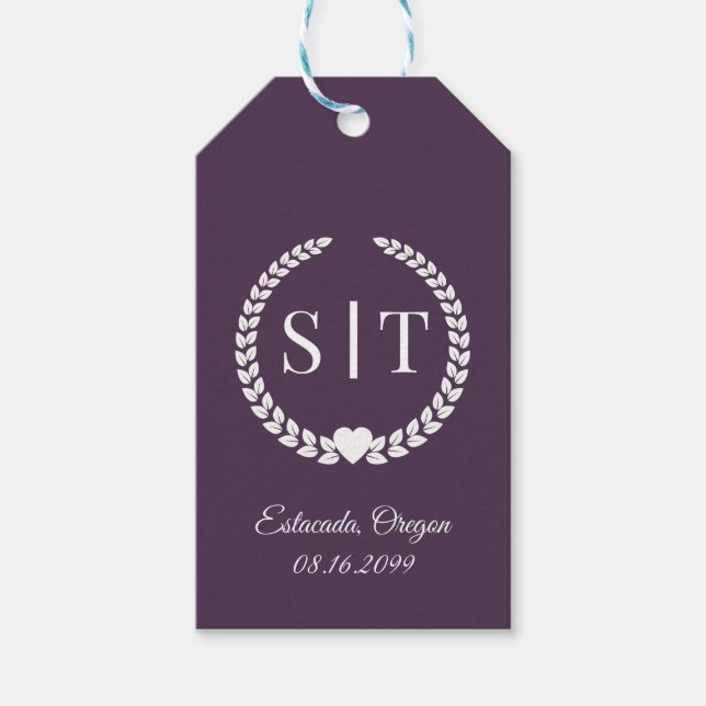 Étiquettes-cadeau Monogramme de typographie élégante minimale Initia (Devant)