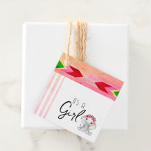 Monogramme d'éléphant rose et gris moderne personn