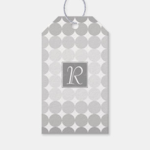 Étiquettes-cadeau Monogramme des cercles gris modernes