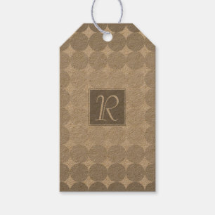 Étiquettes-cadeau Monogramme des cercles gris modernes