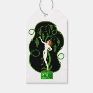 Étiquettes-cadeau Monogramme Emerald May Birthstone Wine
