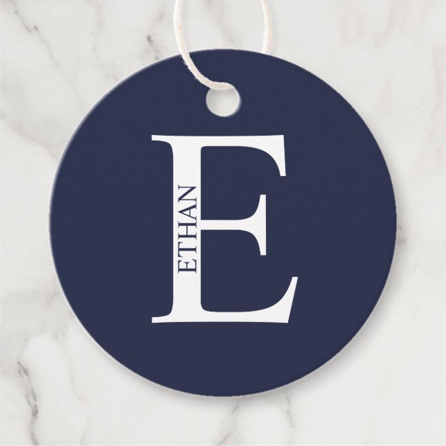 Étiquettes Cadeau Monogramme et nom personnalisés (Devant)