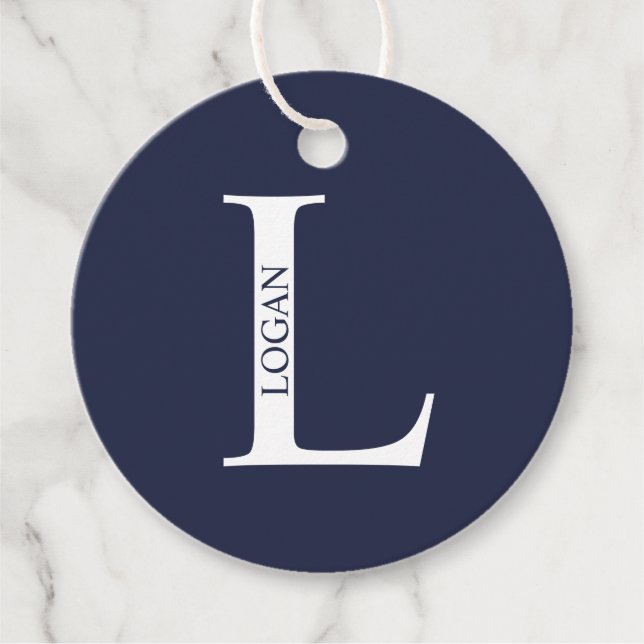 Étiquettes Cadeau Monogramme et nom personnalisés (Devant)