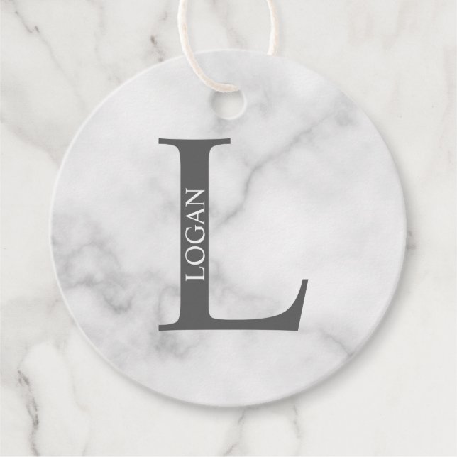 Étiquettes Cadeau Monogramme et nom personnalisés (Devant)
