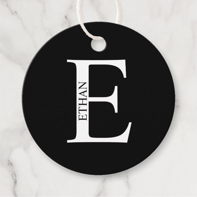 Étiquettes Cadeau Monogramme et nom personnalisés (Devant)