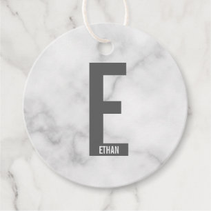 Étiquettes Cadeau Monogramme et nom personnalisés gras modernes