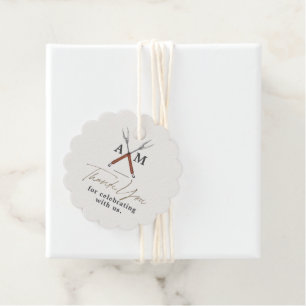 Étiquettes Cadeau Monogramme fiançailles barbecue