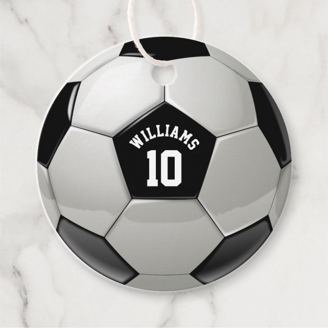 Étiquettes Cadeau Monogramme Football Association Football Sports (Devant)