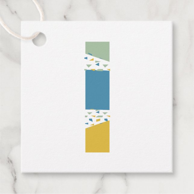 Étiquettes Cadeau Monogramme L Lettre Abstraite Moderne Personnalisé (Devant)