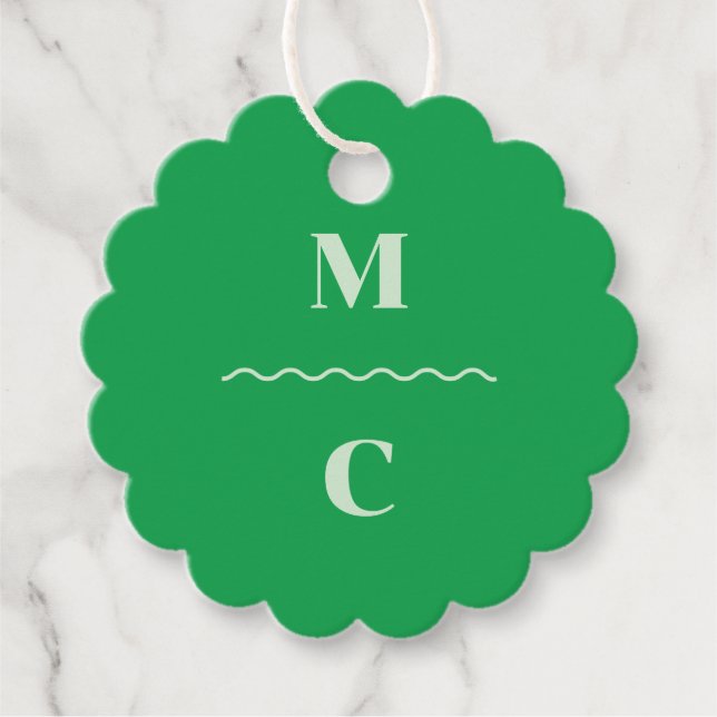 Étiquettes Cadeau Monogramme Mariage de la crosse rétro (Devant)