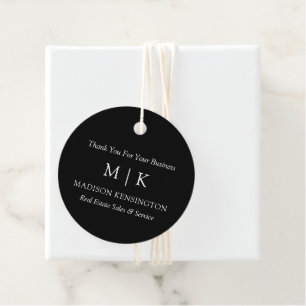 Étiquettes Cadeau Monogramme minimaliste ou ajouter un logo Business