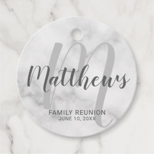 Étiquettes Cadeau Monogramme moderne personnalisé et nom de famille