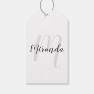 Étiquettes-cadeau Monogramme personnalisé et nom